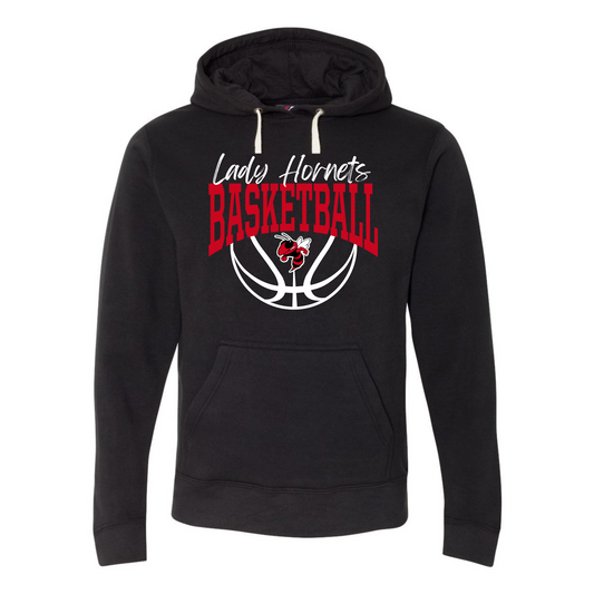 Lady Hornets Basketball - J. America - ADULT Triblend Fleece Hooded Sweatshirt
